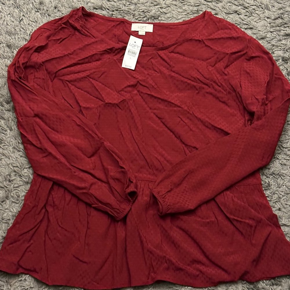 NWT Red Loft Peplum Top